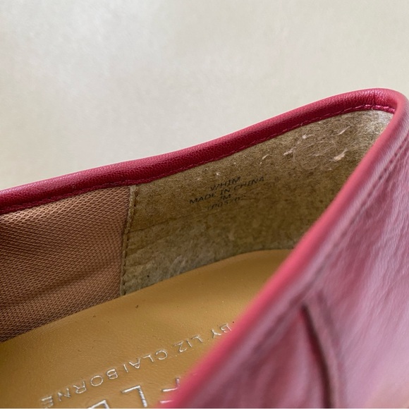 Liz Claiborne red square toe loafers - Picture 6 of 9